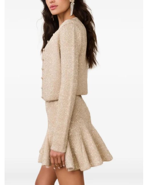 LoveShackFancy White Ferra Buttoned Cropped Cardigan