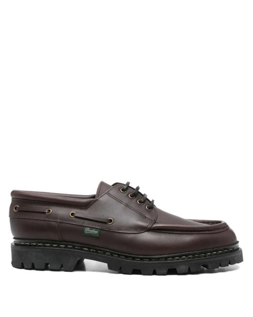 Paraboot Brown Chimey Leather Lace-Up Shoes for men