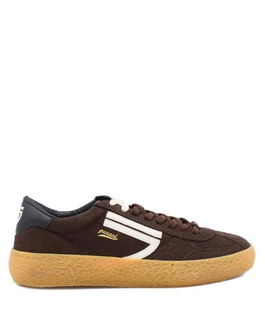 PURAAI Brown Logo-Detail Sneakers for men