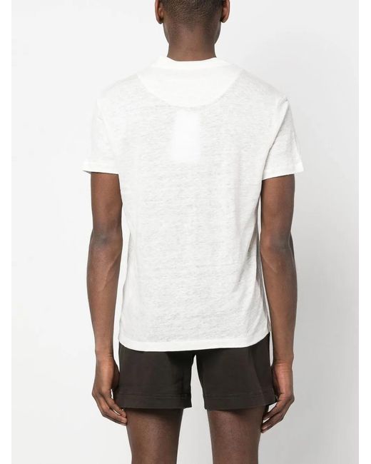 Orlebar Brown White Short-Sleeve Linen-Flax T-Shirt for men