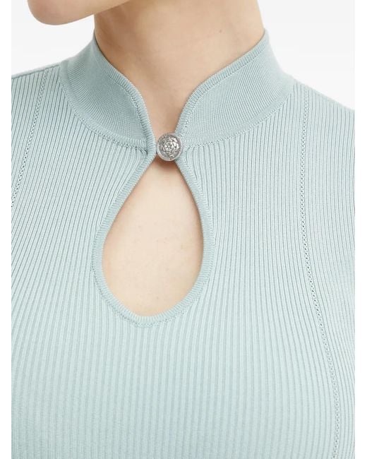 Guess Blue Malia Ribbed-Knit Top