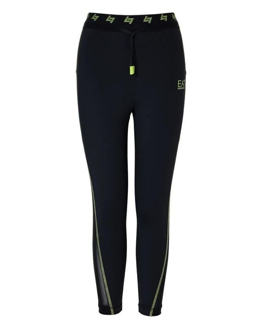 EA7 Black Logo-Detail Leggings