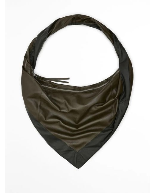 Lemaire Black Scarf Leather Shoulder Bag