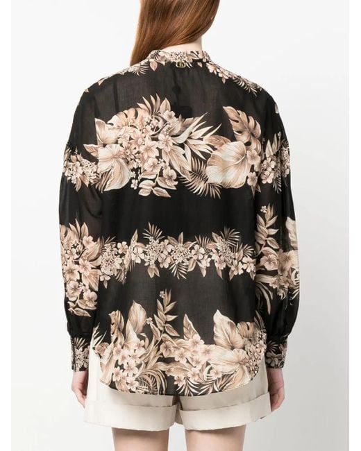 Twinset Black Floral Print Shirt