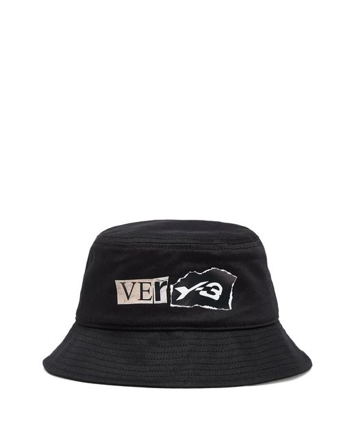 Y-3 Black Graphic Bucket Hat