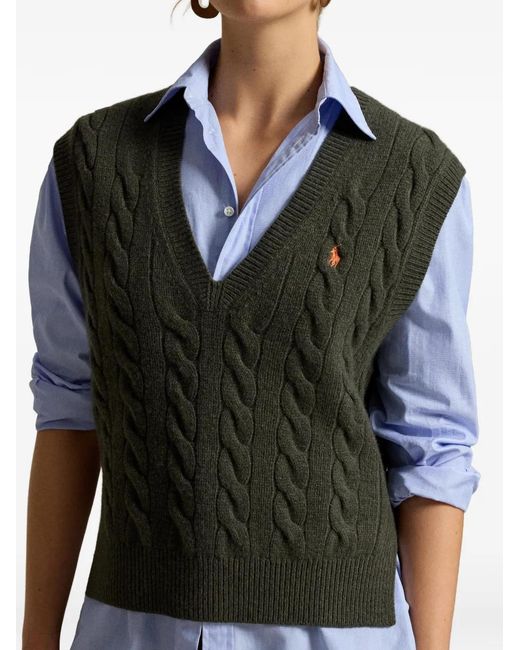 Polo Ralph Lauren Green Cable-Knit Sweater