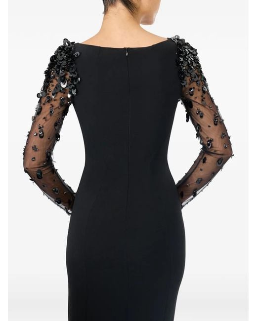Jenny Packham Black Swift Sequin-Embellished Dress