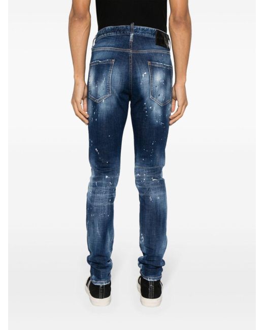 DSquared² Halbhohe Cool Guy Slim-Fit-Jeans in Blue für Herren