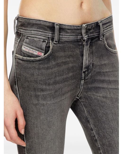 Jeans a vita bassa skinny Slandy 2017 di DIESEL in Gray
