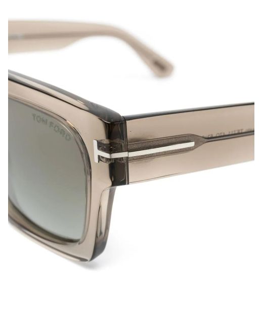 Tom Ford Gray Transparent Square-Frame Sunglasses