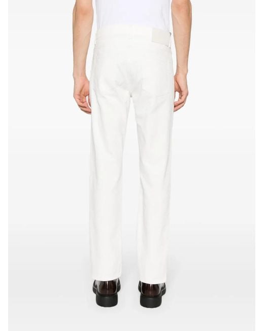 Etro White Paisley-Jacquard Straight-Leg Jeans for men