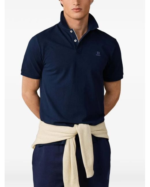 Hackett Blue Heritage Short-Sleeve Polo Shirt for men