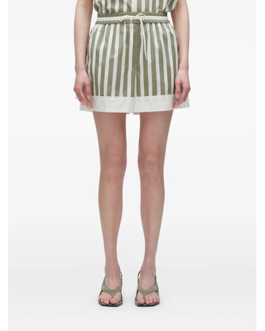 3.1 Phillip Lim White Striped Drawstring Shorts