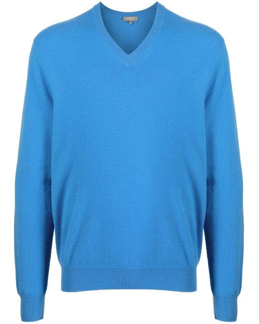 N.Peal Cashmere The Burlington Pullover mit V-Ausschnitt in Blau für Herren  | Lyst AT
