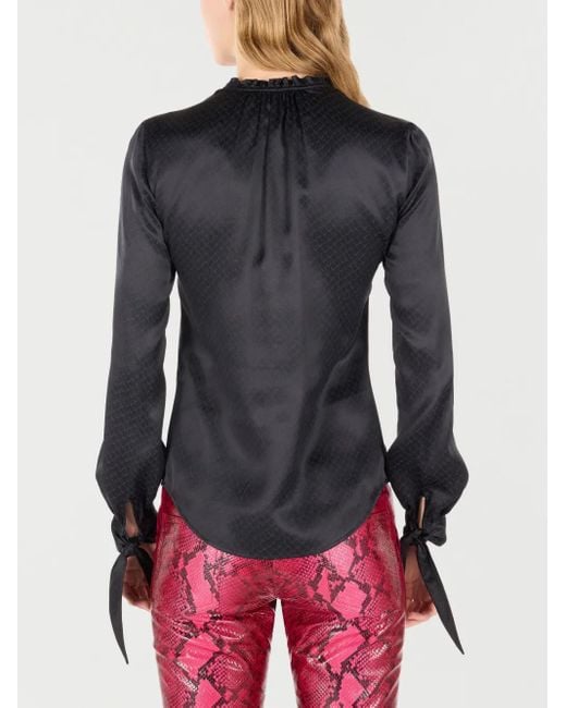 Roberto Cavalli Black Snake-Print Blouse