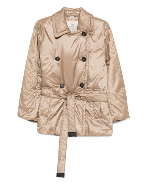 Max Mara Calla ベルテッド ダブルジャケット Natural