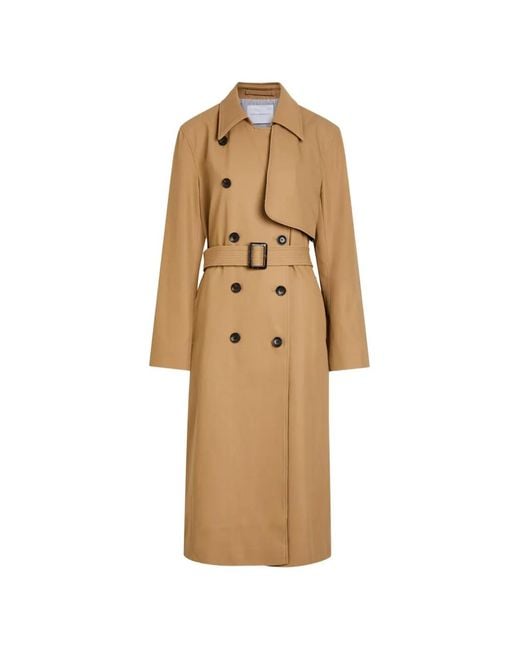 Maria McManus Natural Double-Faced Belted Trench Coat