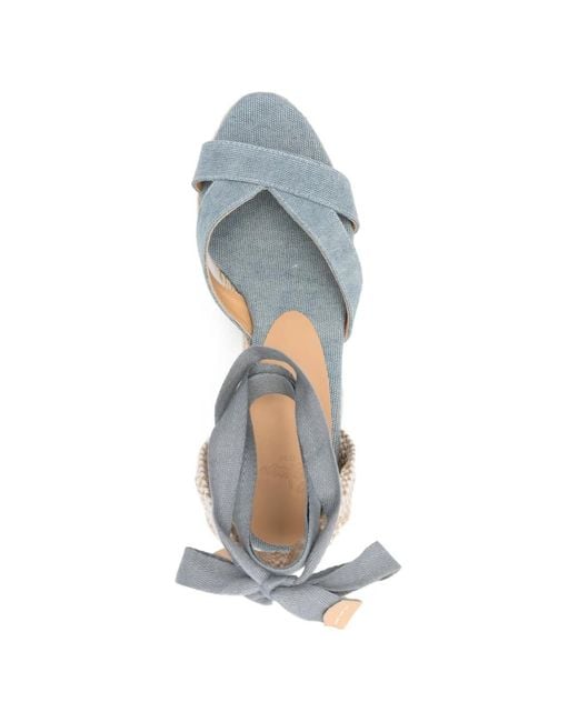 Castaner Natural Crossover Ribbon-Tie Espadrilles