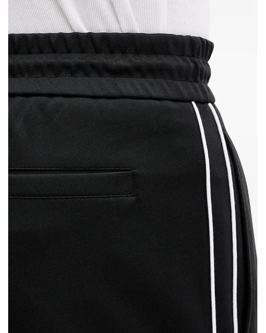 Michael Kors Black Drawstring-Fastening Stripe-Detail Track Pants for men