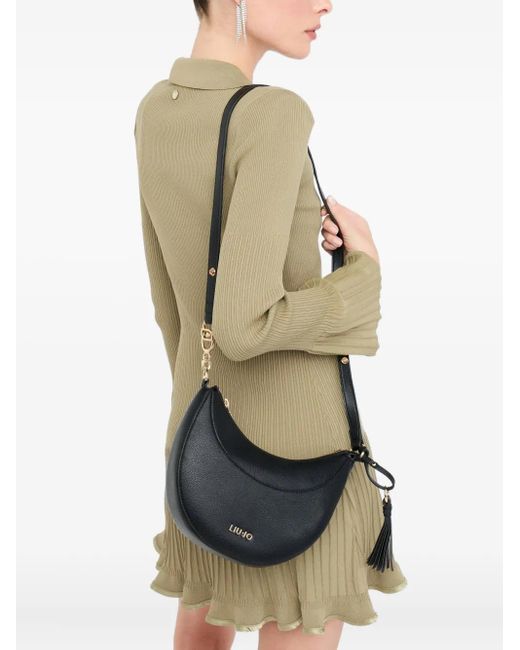 Liu Jo White Medium Crescent-Shaped Tassel Satchel Bag