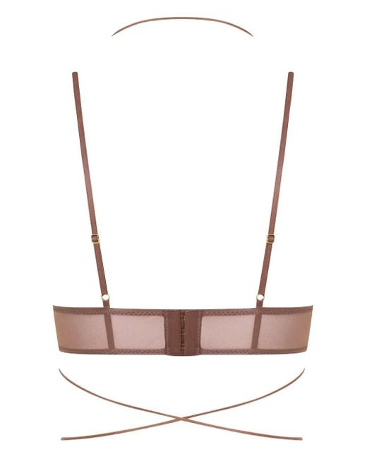 Maison Close Brown Balconette Cross-Back Bra