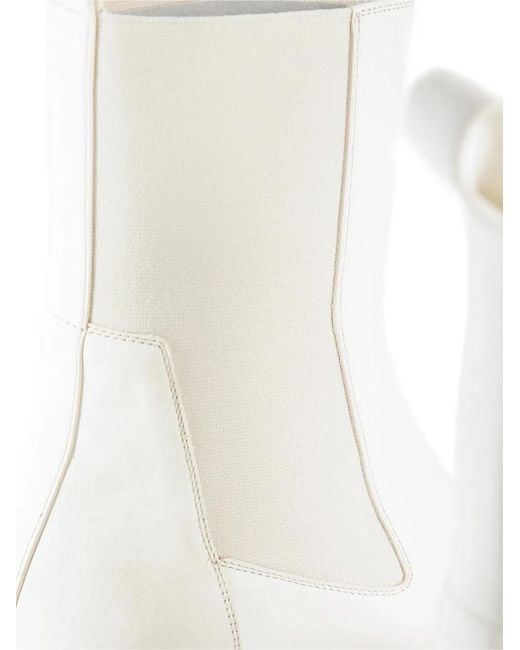 Rick Owens White Tractor Sole Beatle Boots for men