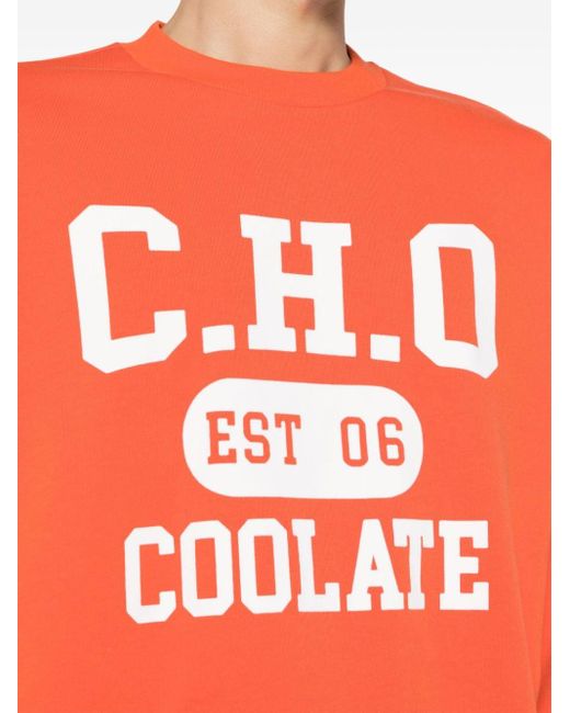 Felpa con stampa di Chocoolate in Orange da Uomo