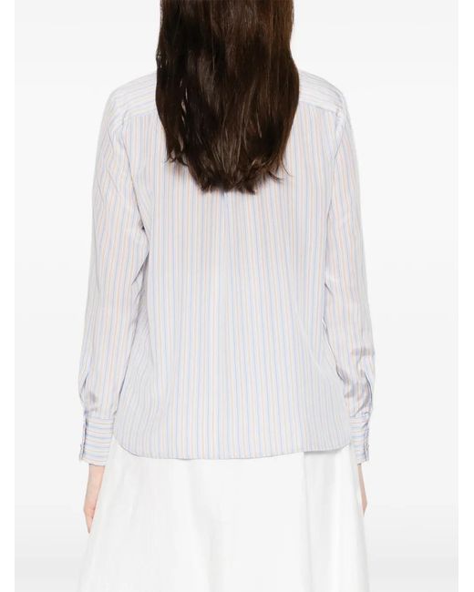 Max Mara White Striped Long-Sleeve Shirt