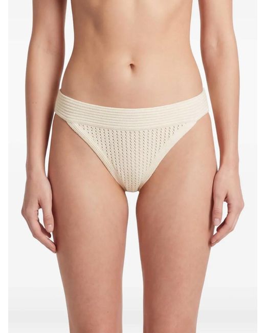 Bompard White Crocheted Bikini Bottoms