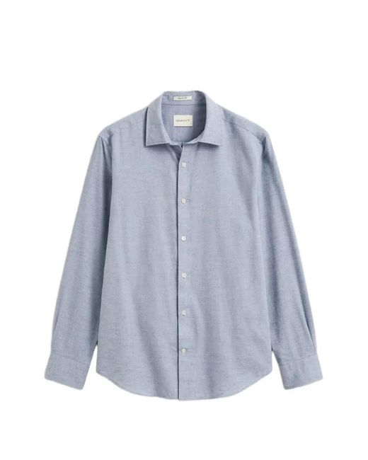 Gant Blue Mélange-Effect Button-Down Shirt for men