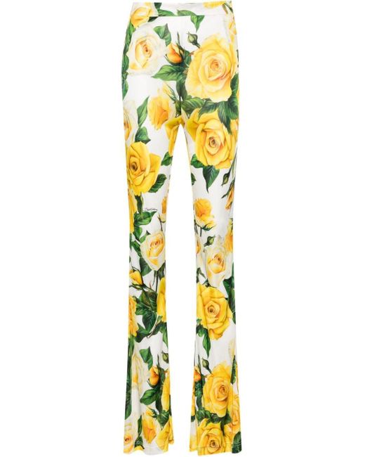 Dolce & Gabbana Yellow Printed Trousers