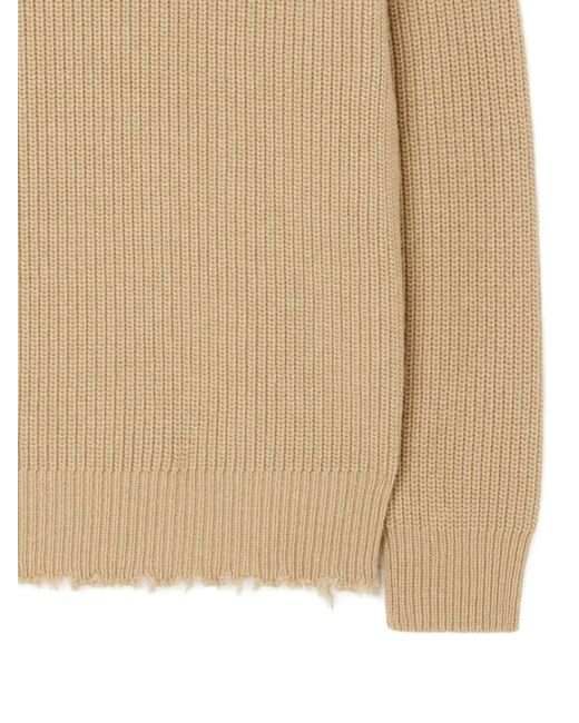 Alanui Natural Ribbed Frayed Sweater for men
