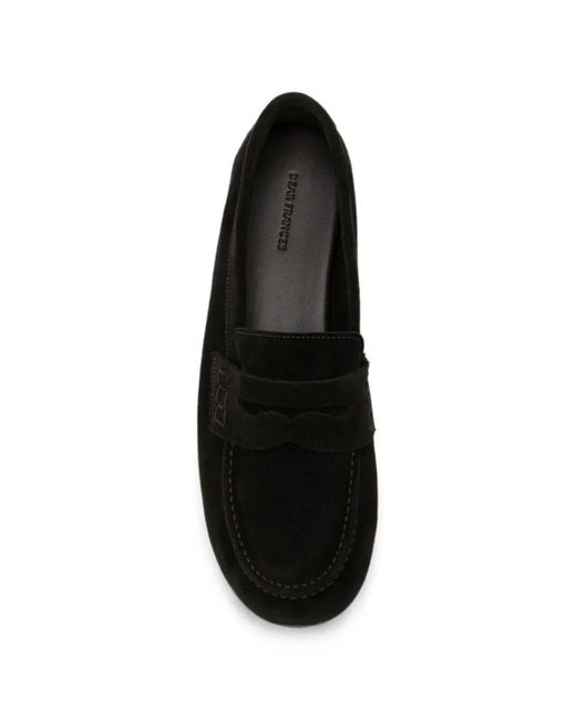 Dear Frances Black Balla Suede Loafers