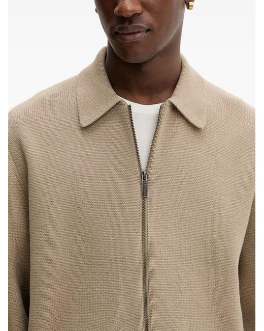 Les Deux Natural Zip-Up Patch-Pocket Cardigan for men