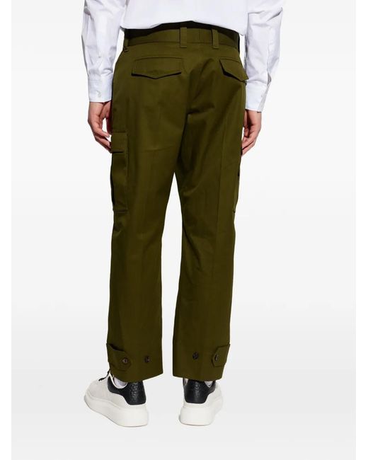 McQueen Green Cargo Trousers for men