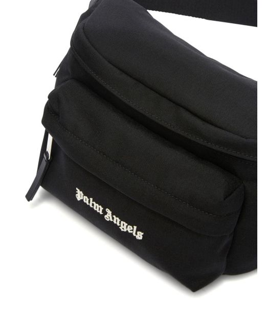 Palm Angels Black Cordura Logo-print Belt Bag for men
