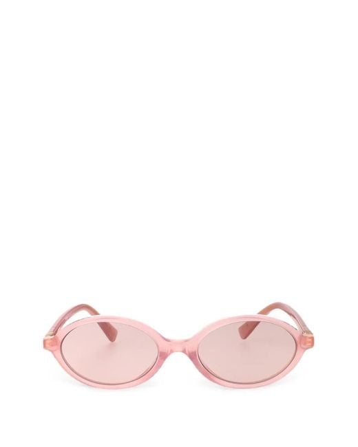 Miu Miu Pink Oval-Frame Sunglasses