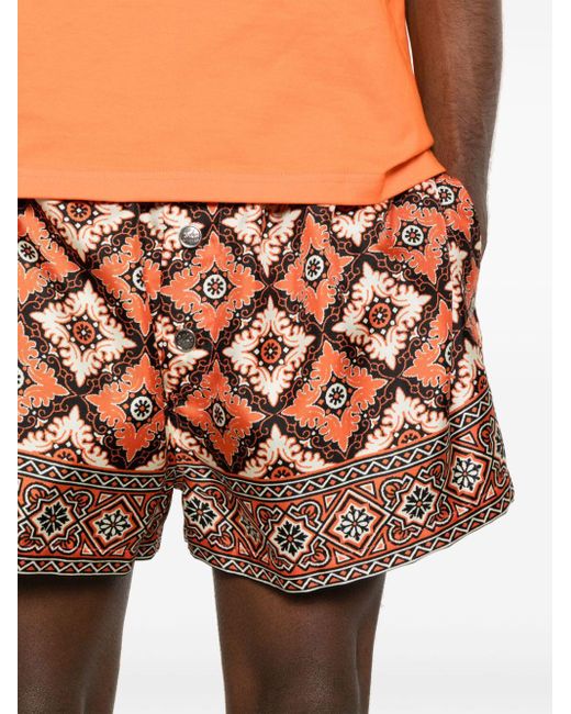 Etro Shorts aus Seide mit Bandana-Print in Orange für Herren