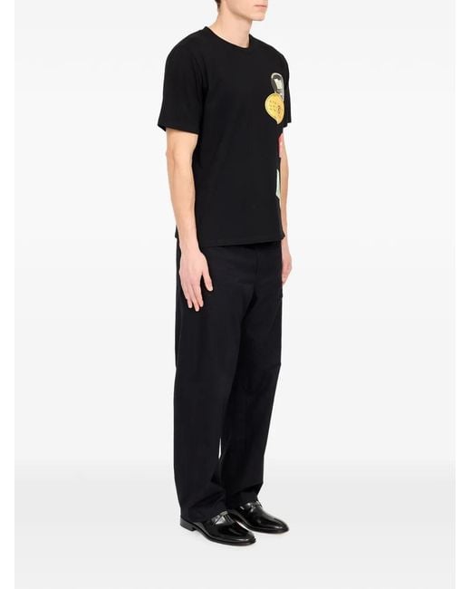 MM6 by Maison Margiela Black Cotton Jersey T-Shirt for men