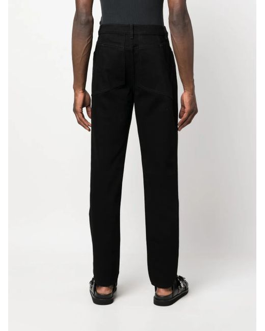 Eckhaus Latta Black Mid-Rise Straight-Leg Jeans