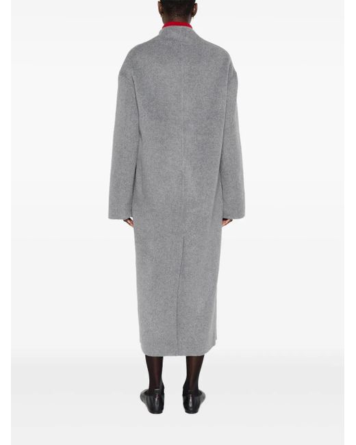 Loulou de Saison Gray Double-Breasted Wool-Cashmere Coat