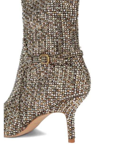 Kurt Geiger Natural 70Mm Mayfair Crystal-Embellished Over-The-Knee Boots