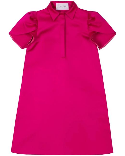 AZ FACTORY Pink Zinnia Ruffled Sleeves Dress