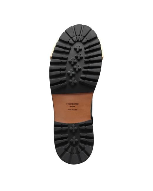 Thom Browne Black Panelled Leather Boots for men