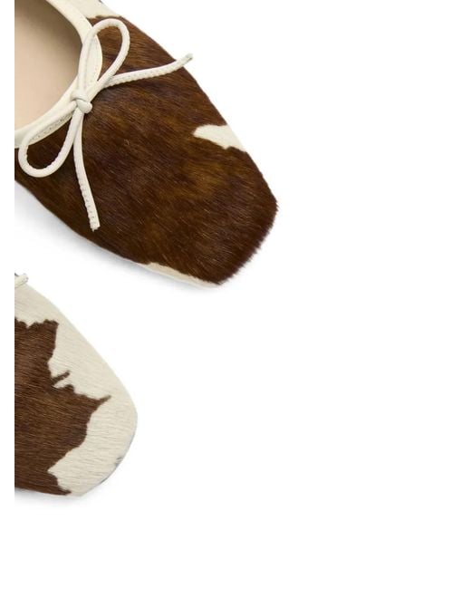 Frēda Salvador Brown Jada Calf-Hair Ballet Flats