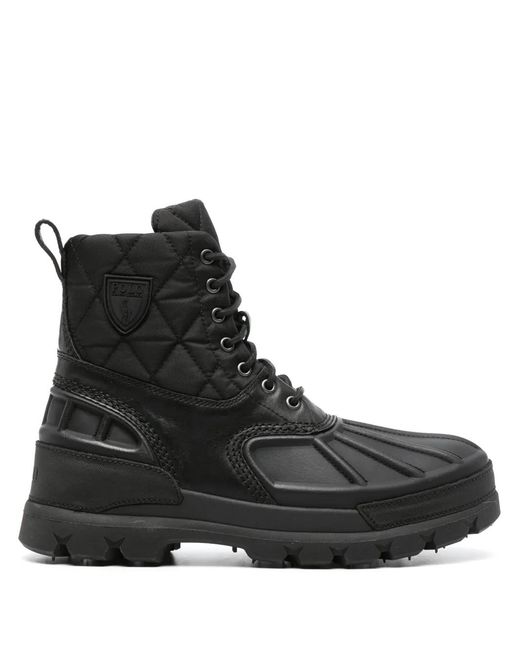 Polo Ralph Lauren Black Oslo Quilted Ankle Boots for men