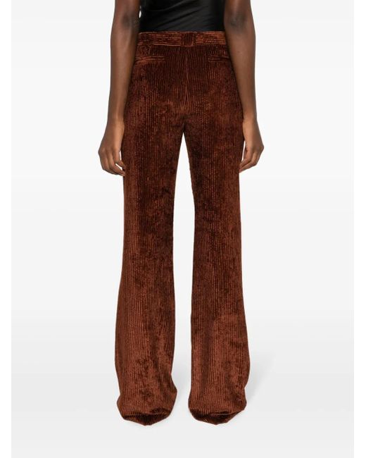 Alberta Ferretti Brown Cordoroy Flared Trousers