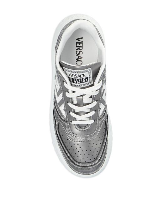 Versace White Greca Odissea Leather Sneakers for men