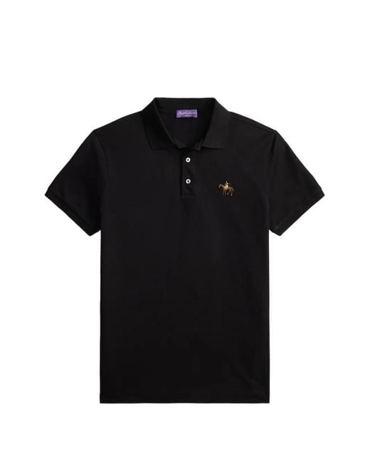 Ralph Lauren Black Logo-Embroidered Polo Shirt for men