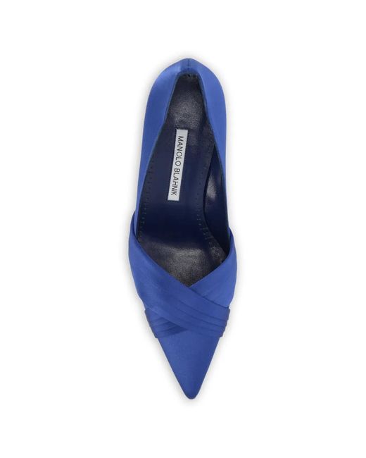 Manolo Blahnik Blue Escarpins À Talon Avec Bout Pointu Et Brides Croisées